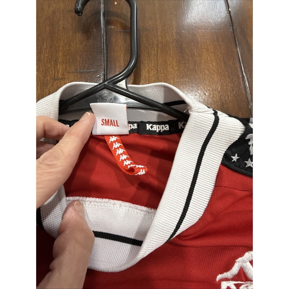 Kappa Sweatshirt Womens Small Red Velour Tapered Sleeves - Picture 6 of 8